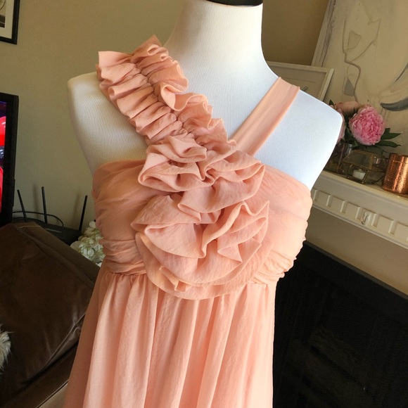Blush Ruffled Chiffon Cocktail Dress - Picture 4 of 6